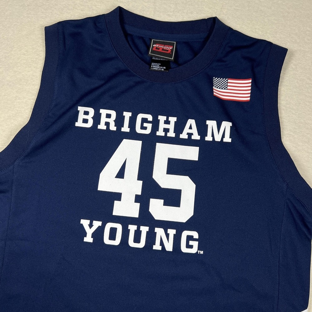 BYU‎ Brigham Young Cougars Jersey Youth L Navy College Basketball Genuine Stuff